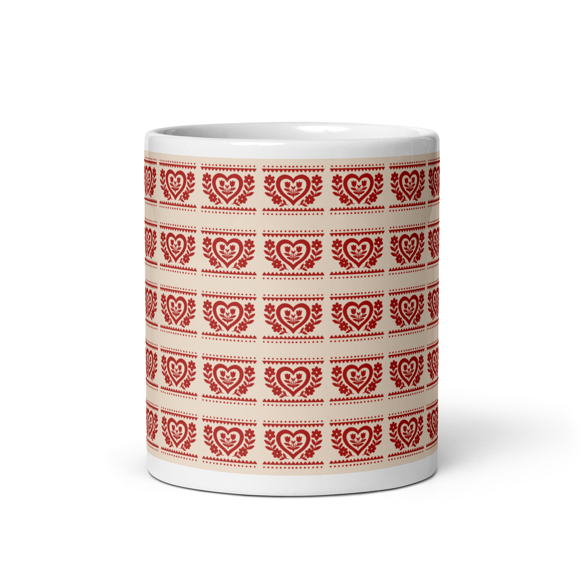 Folk Heart Glossy Mug