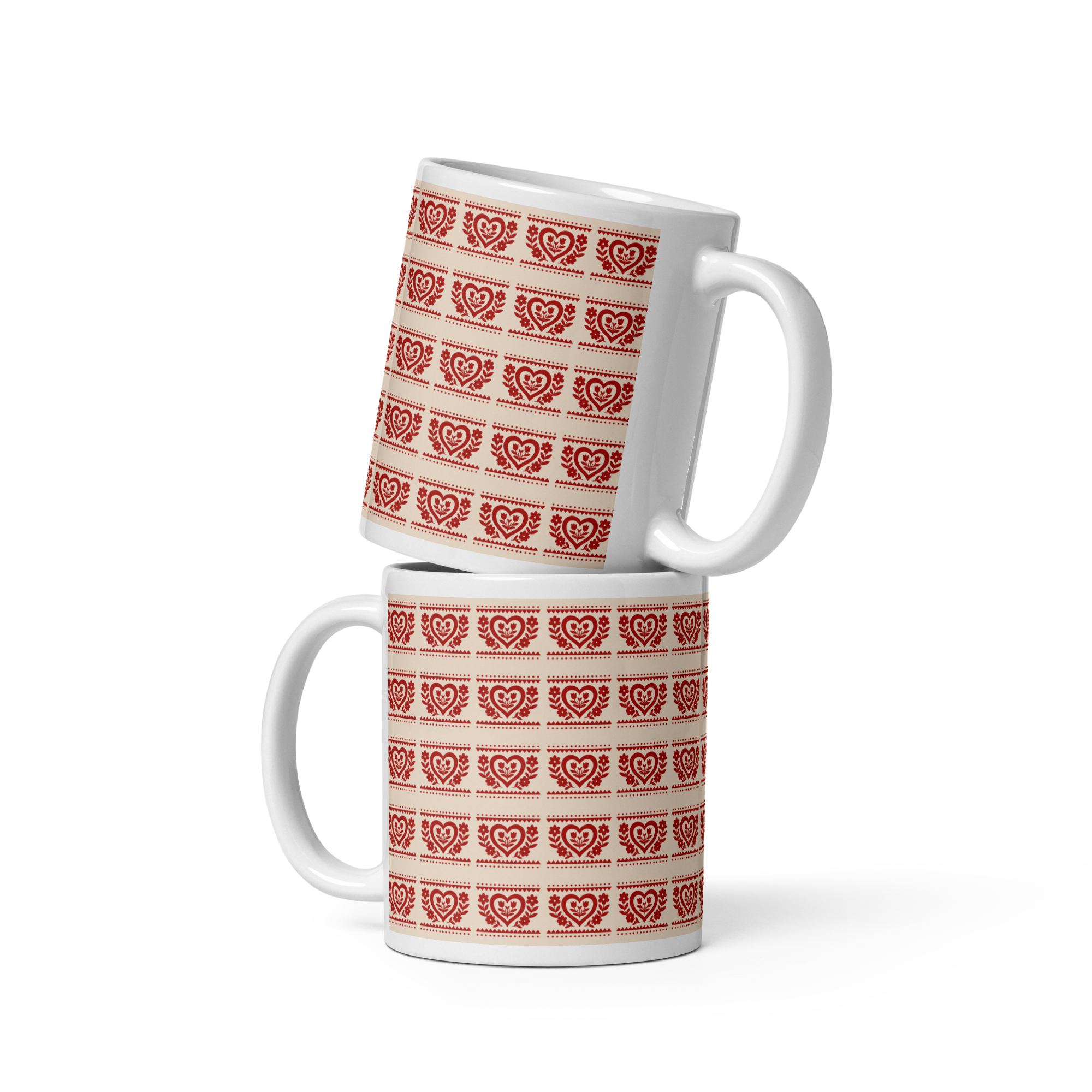 Folk Heart Glossy Mug