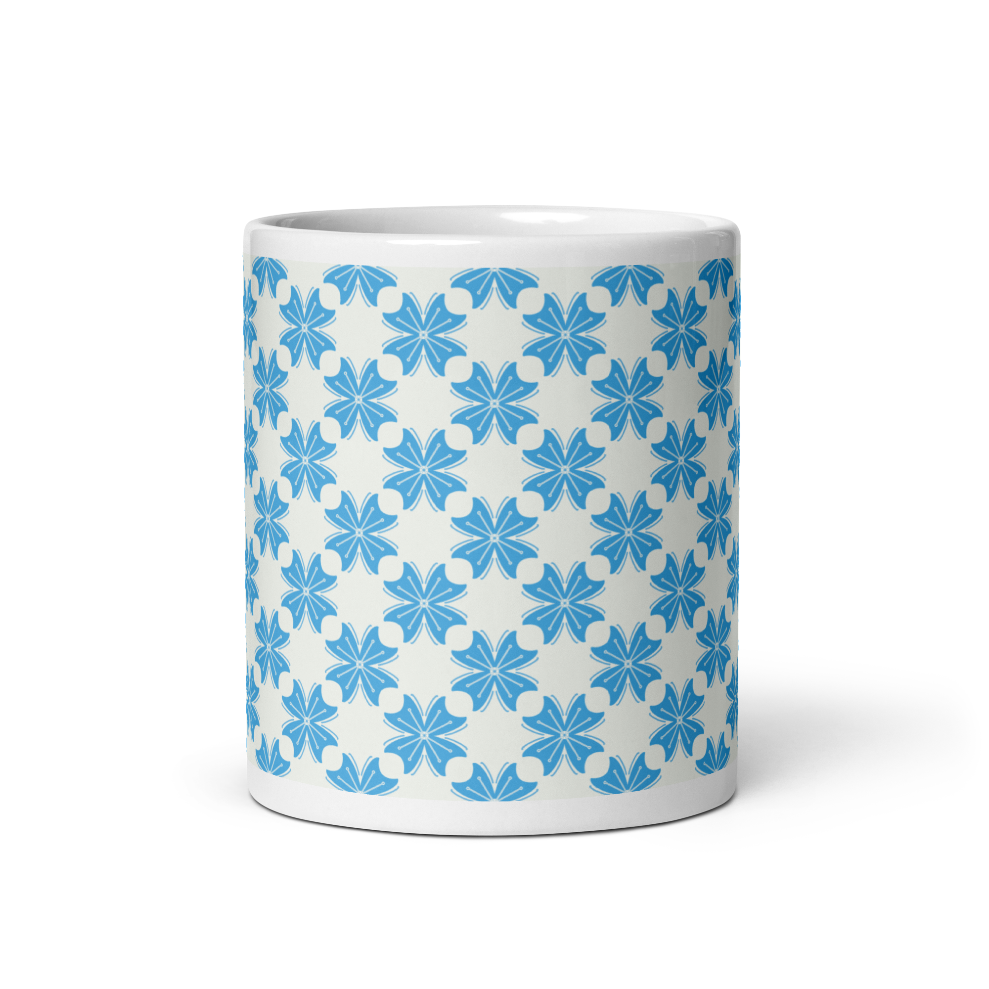 Blue Flower Glossy Mug