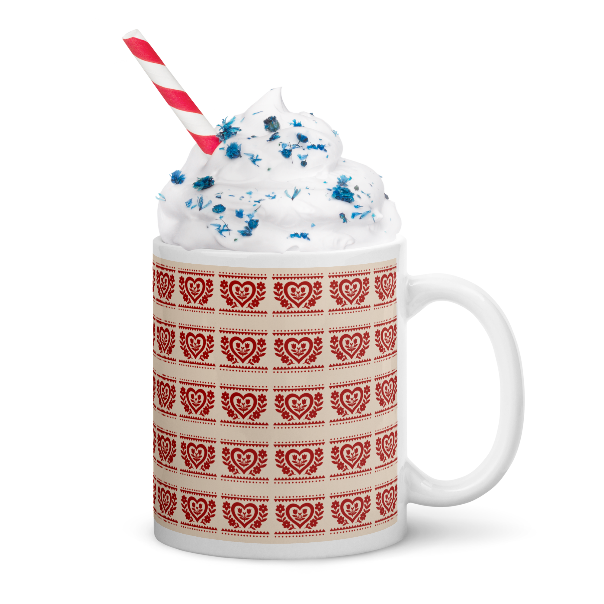 Folk Heart Glossy Mug