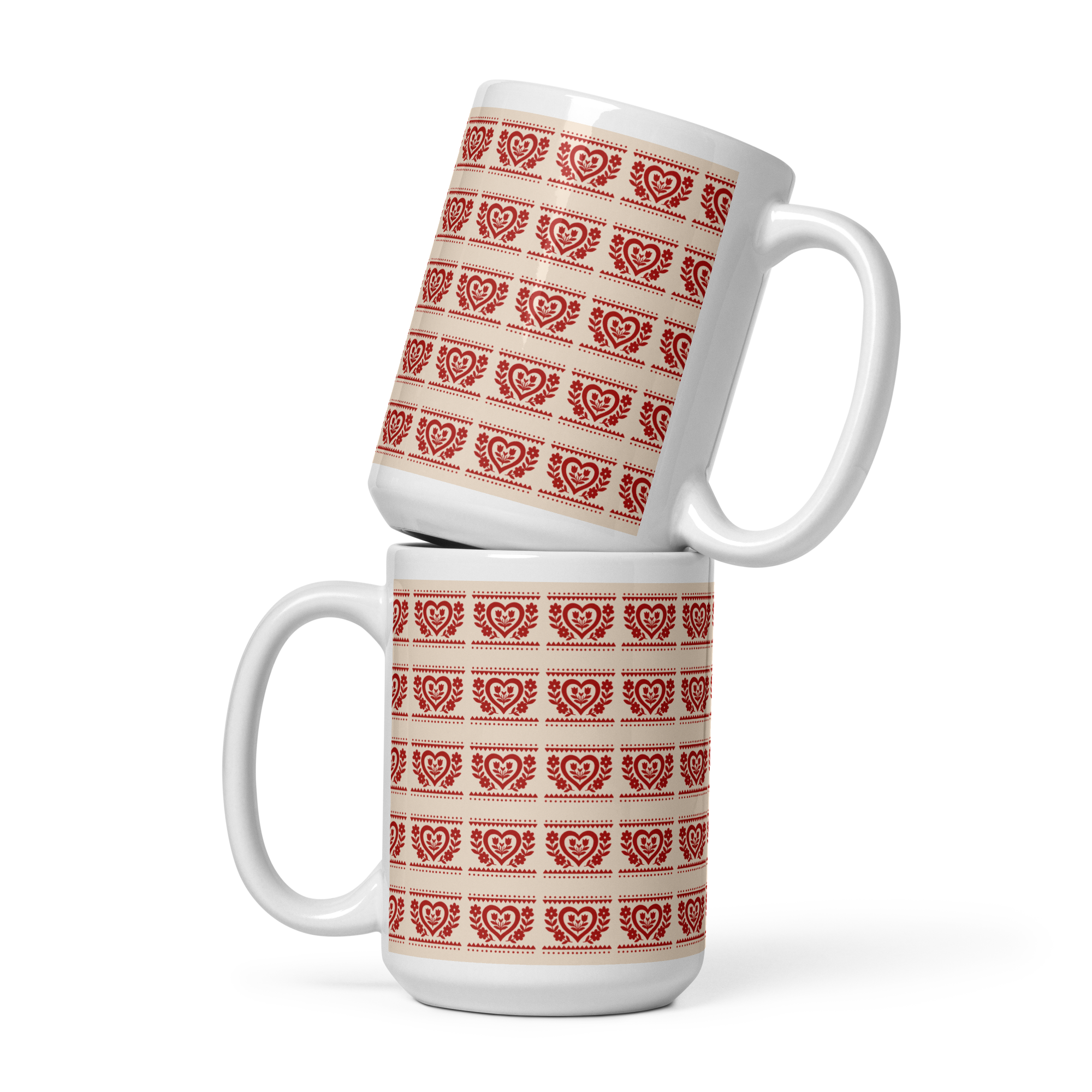 Folk Heart Glossy Mug