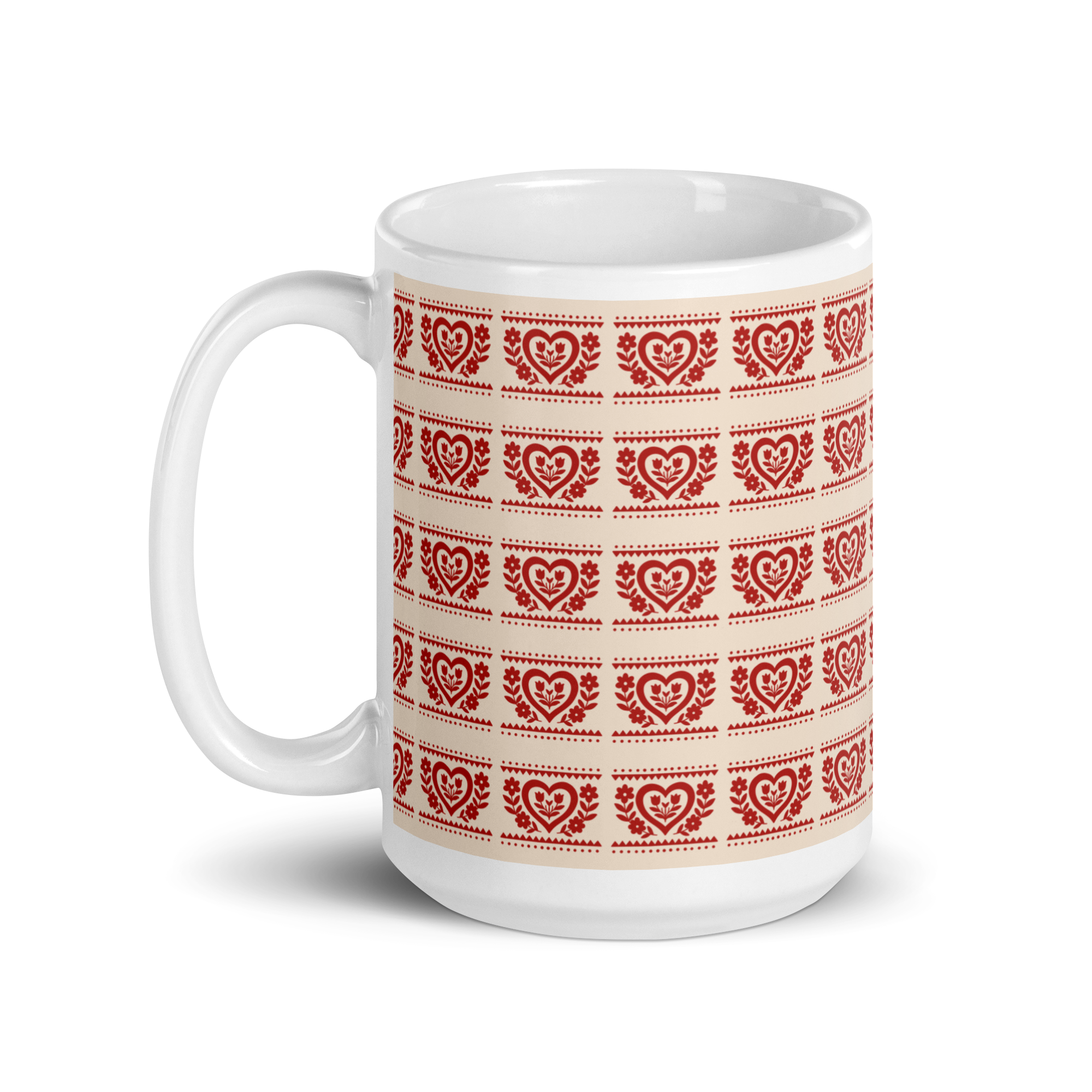 Folk Heart Glossy Mug