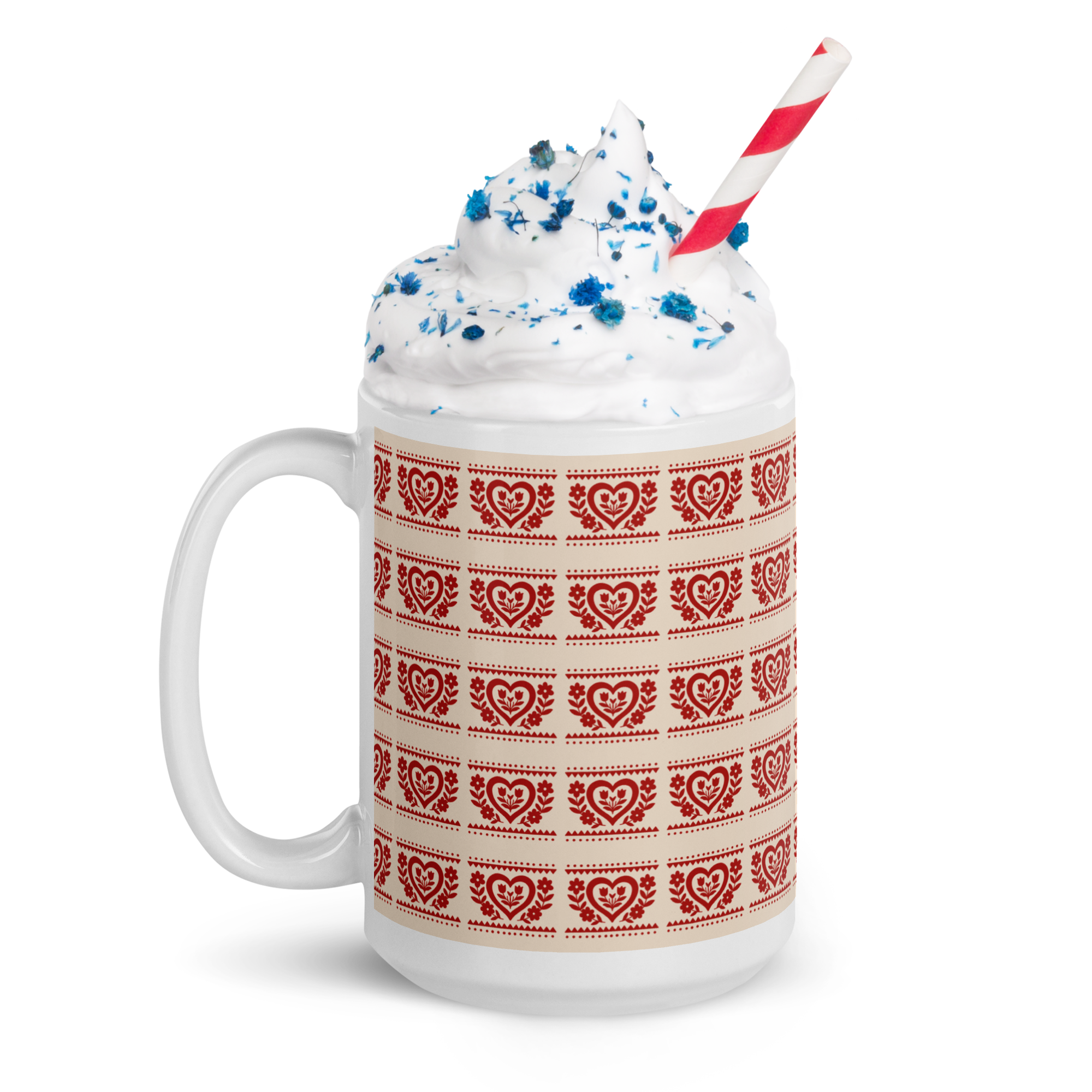Folk Heart Glossy Mug