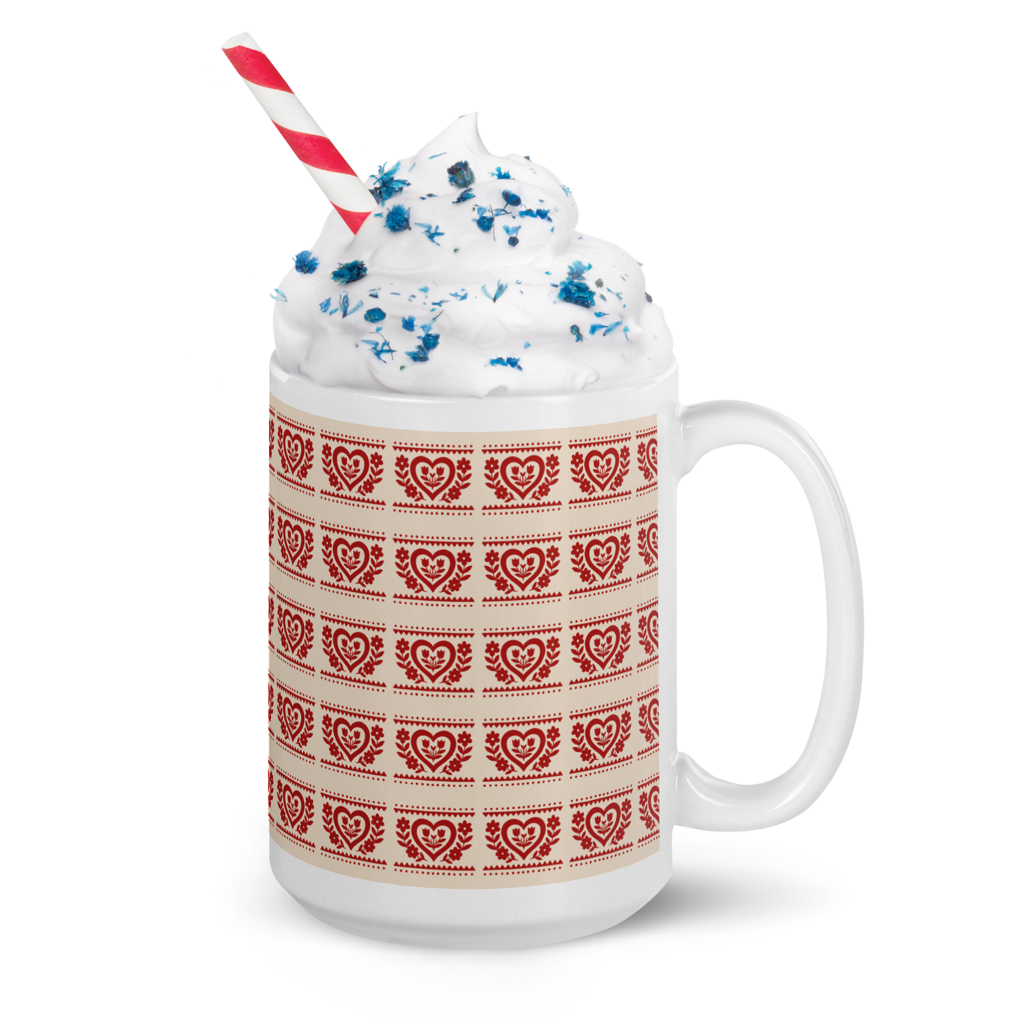 Folk Heart Glossy Mug