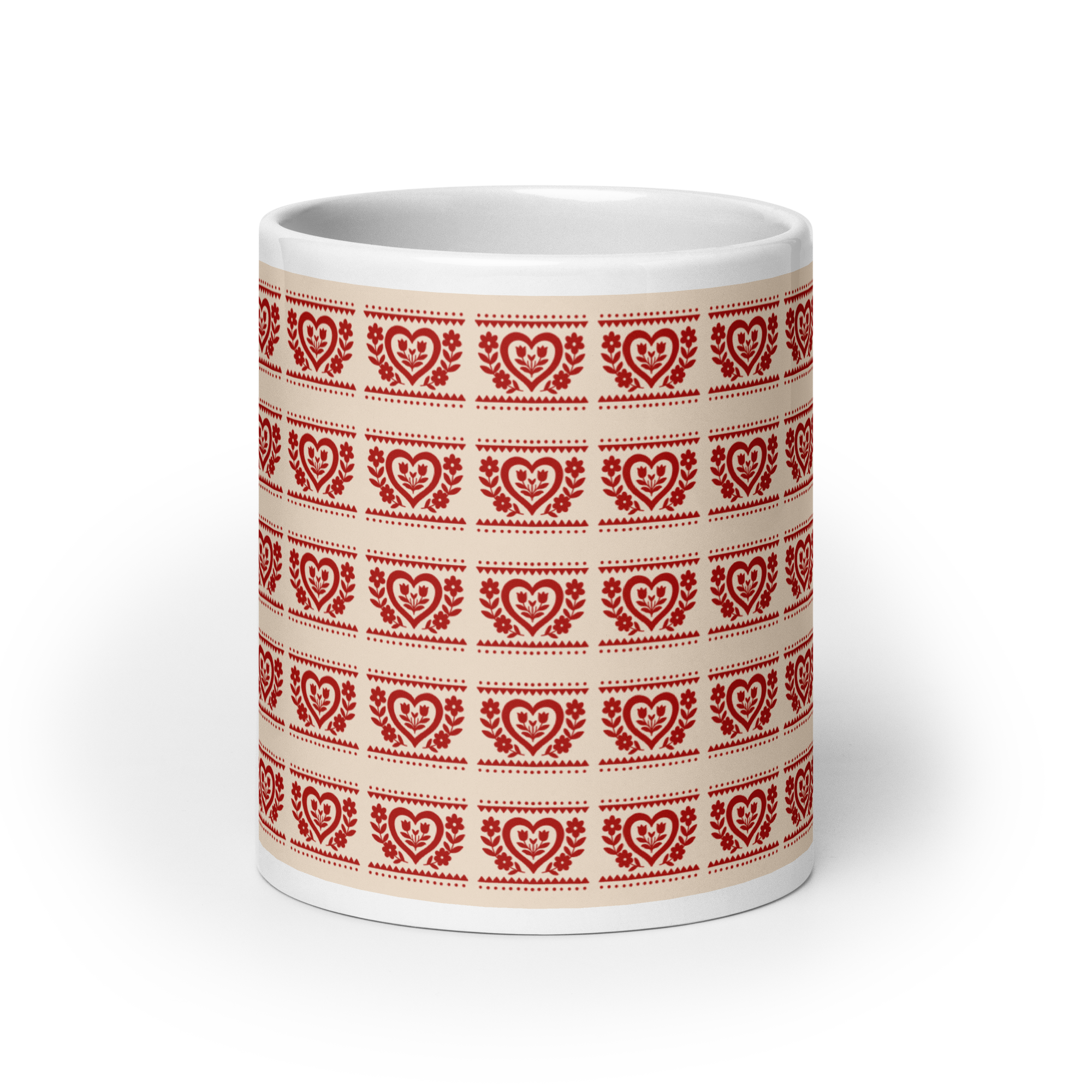 Folk Heart Glossy Mug