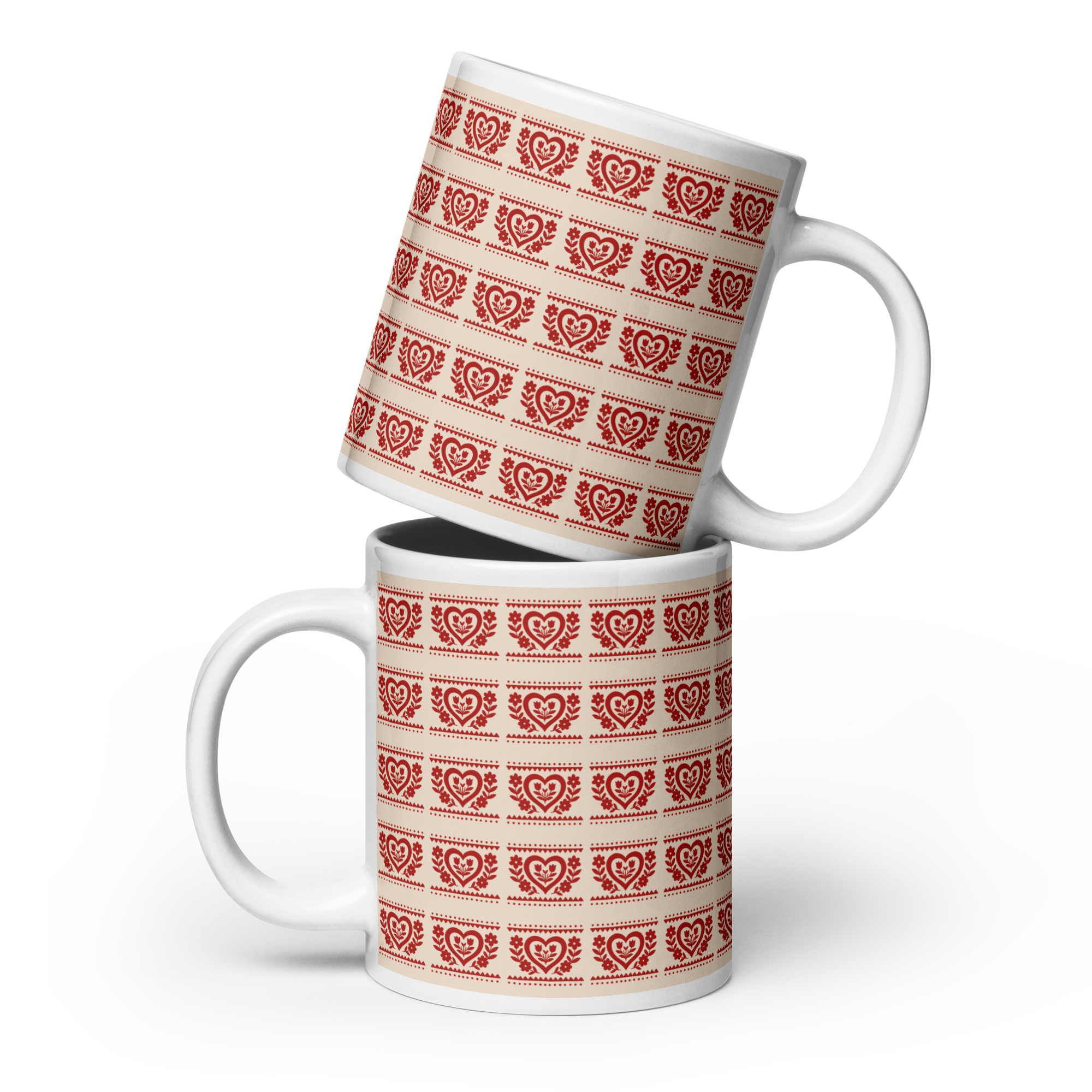 Folk Heart Glossy Mug