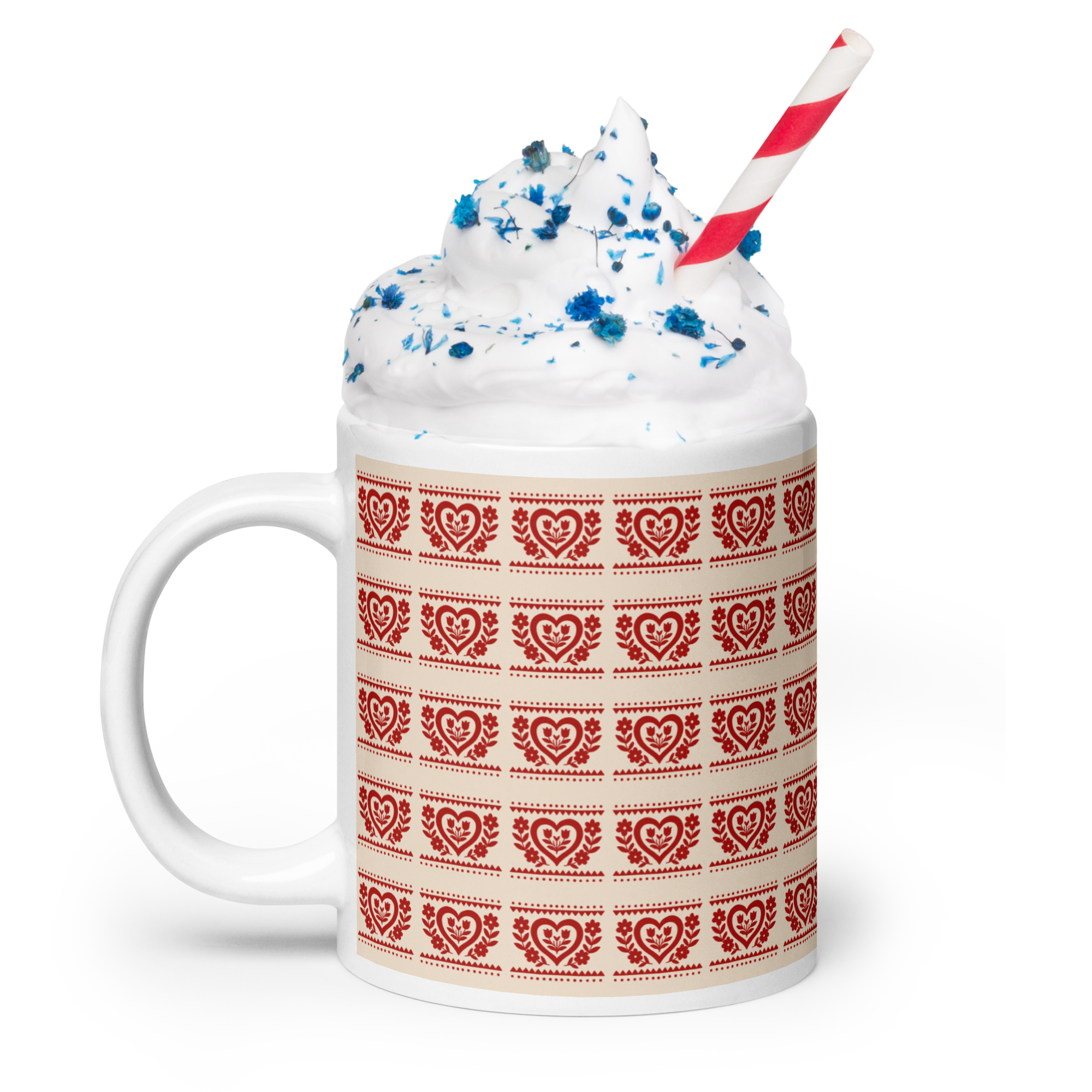 Folk Heart Glossy Mug