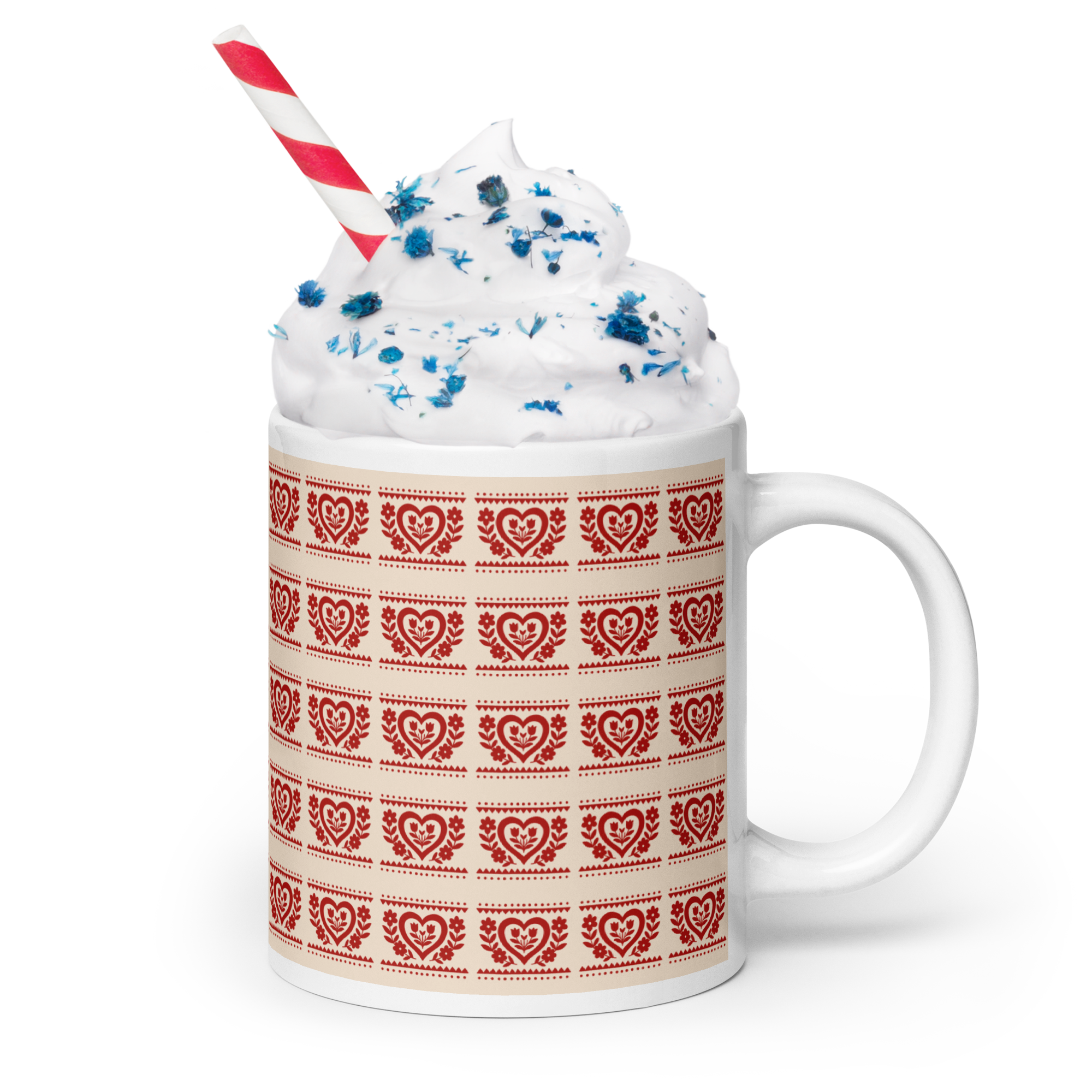 Folk Heart Glossy Mug