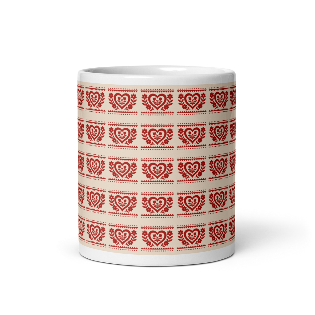 Folk Heart Glossy Mug