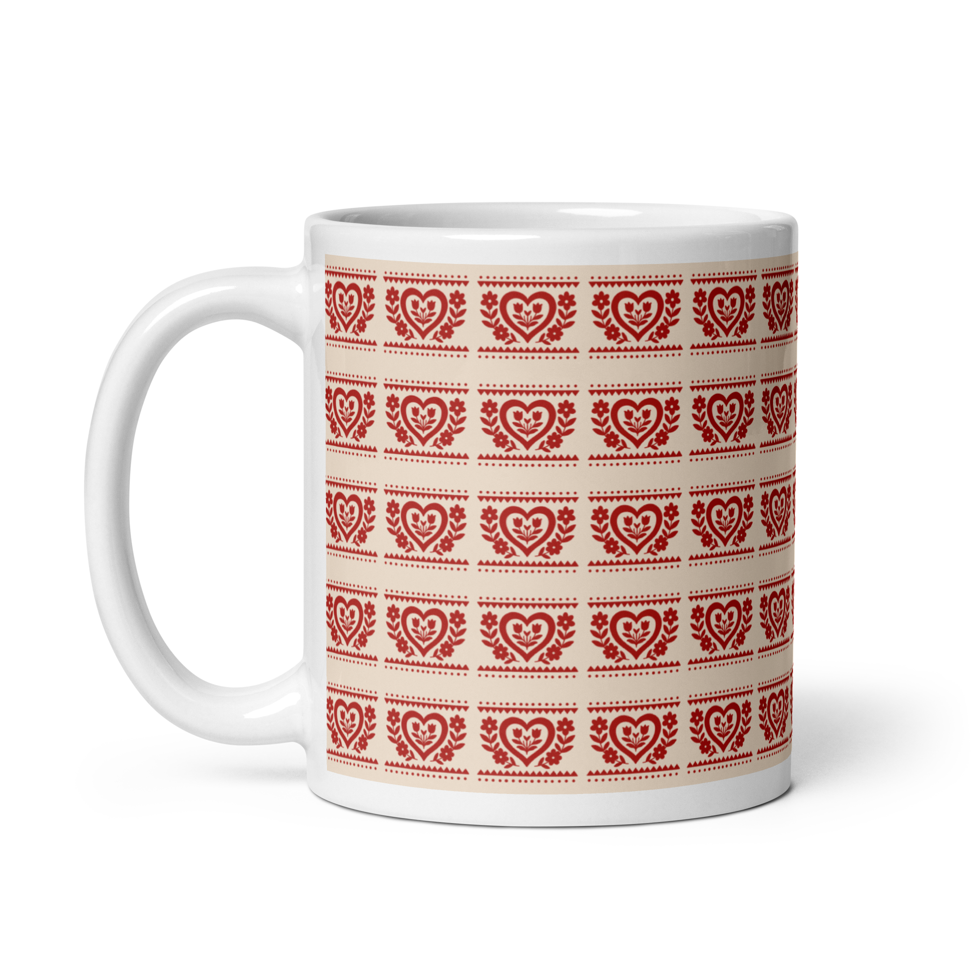 Folk Heart Glossy Mug