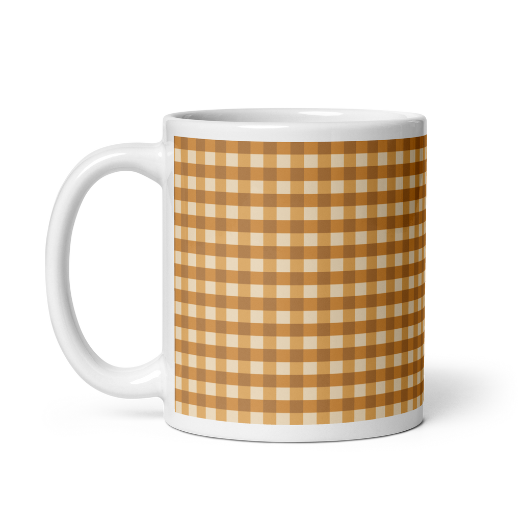 Gingham Glossy Mug