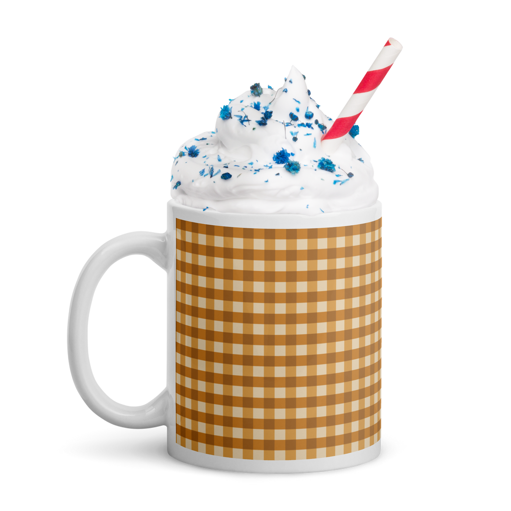 Gingham Glossy Mug
