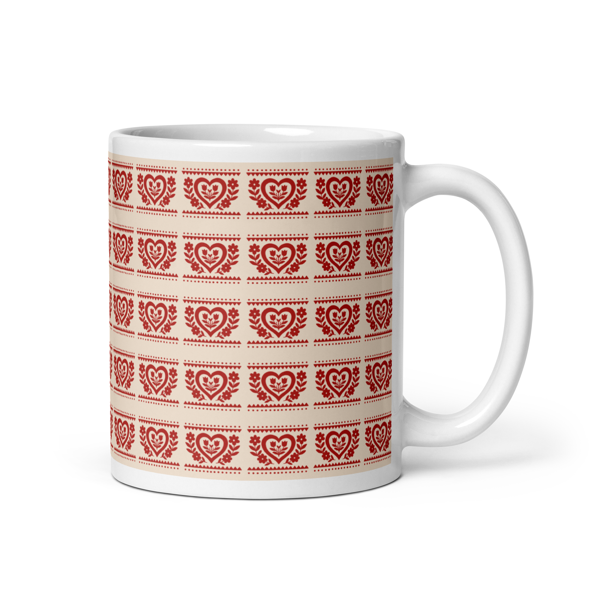 Folk Heart Glossy Mug