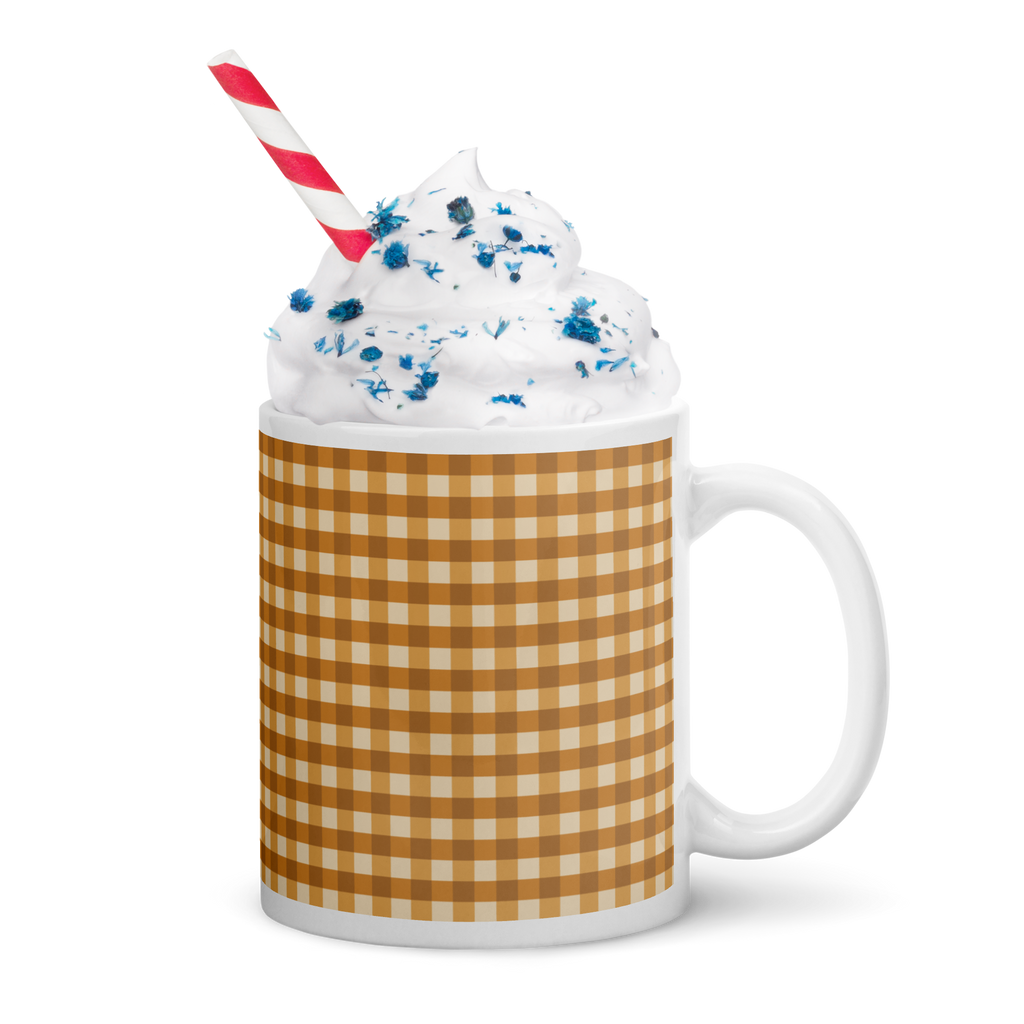 Gingham Glossy Mug