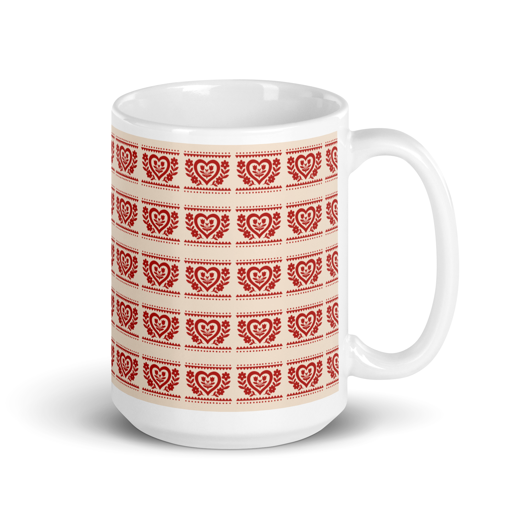 Folk Heart Glossy Mug