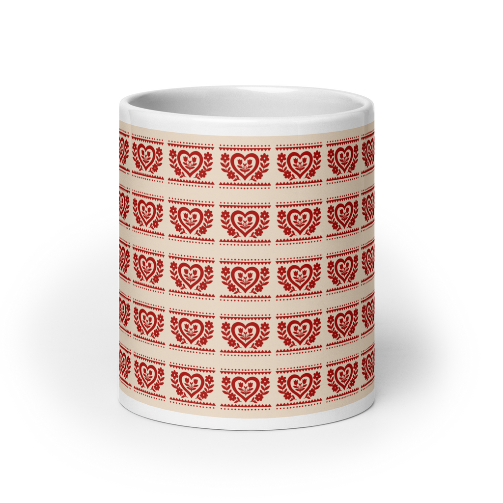 Folk Heart Glossy Mug