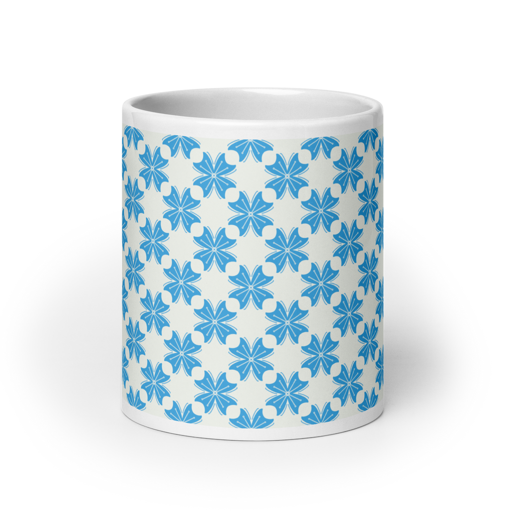 Blue Flower Glossy Mug