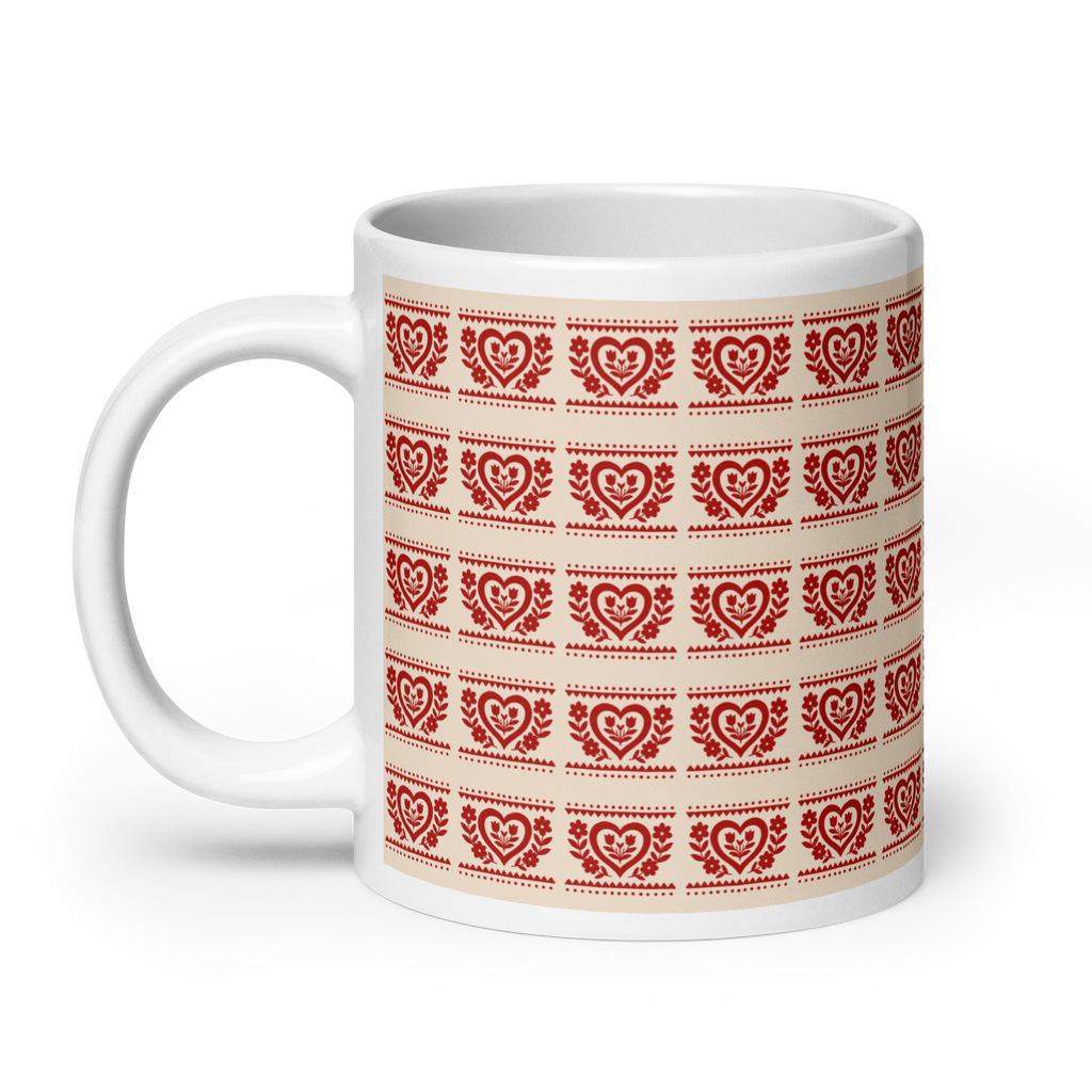 Folk Heart Glossy Mug