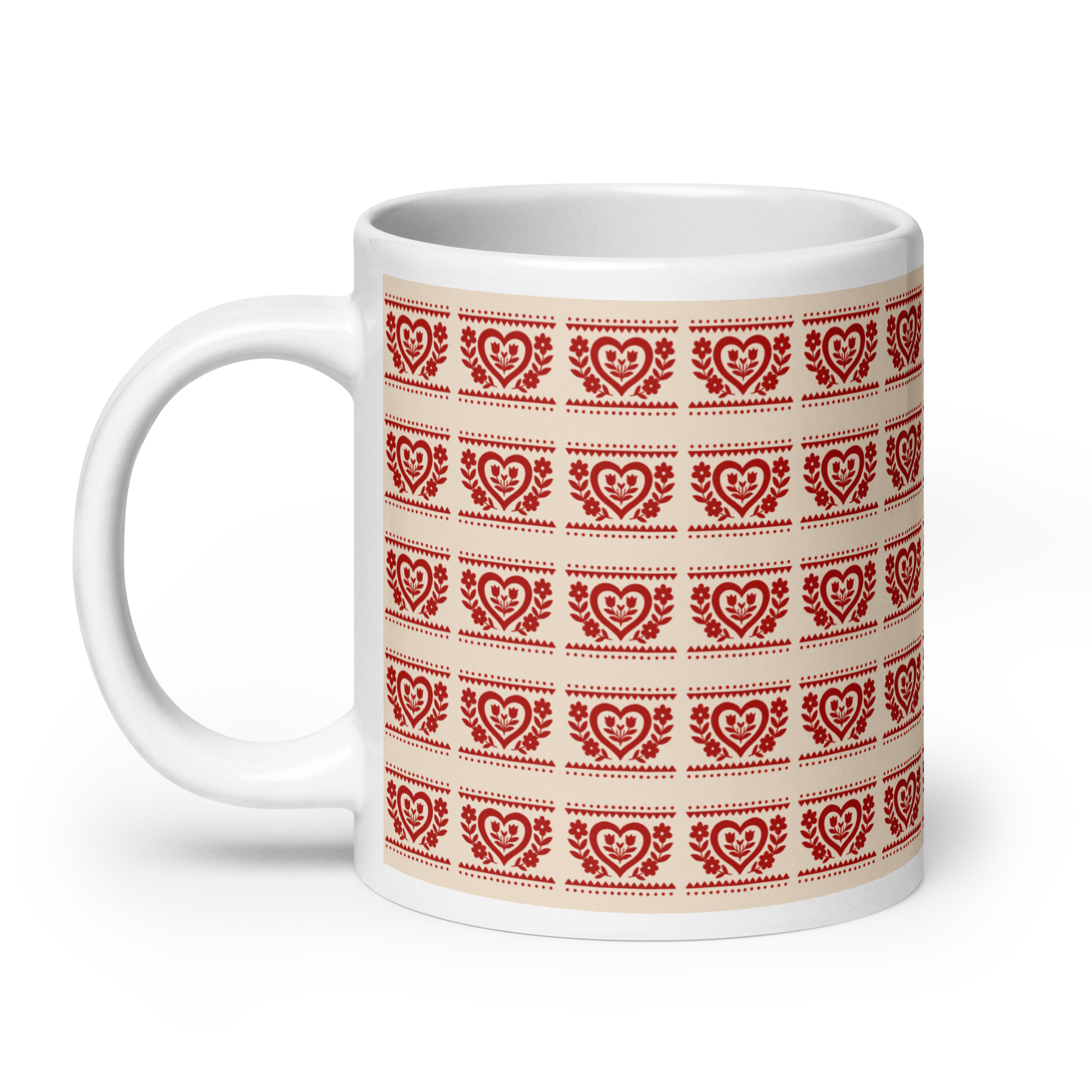 Folk Heart Glossy Mug