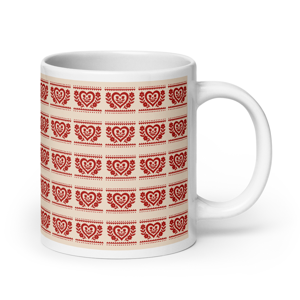 Folk Heart Glossy Mug