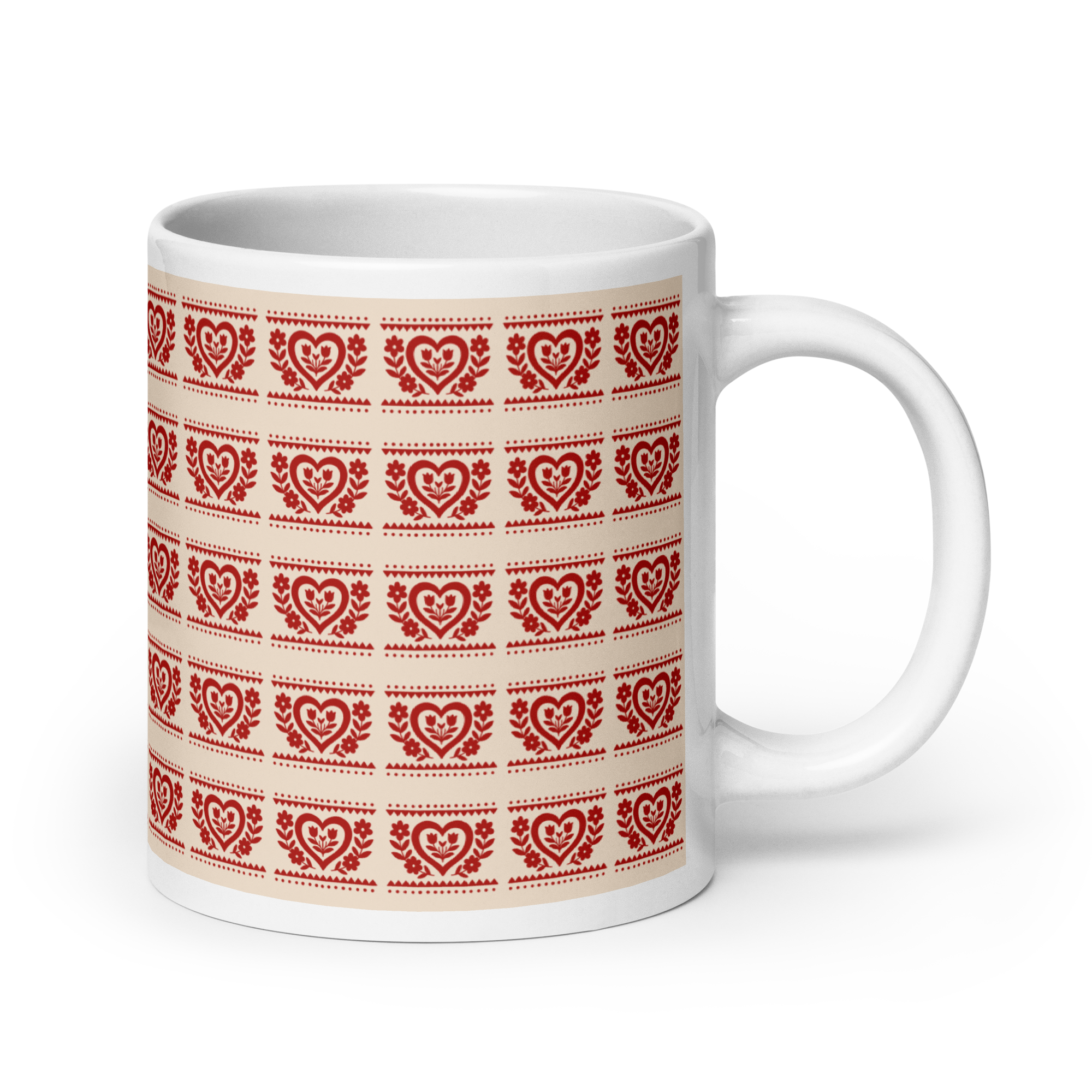 Folk Heart Glossy Mug