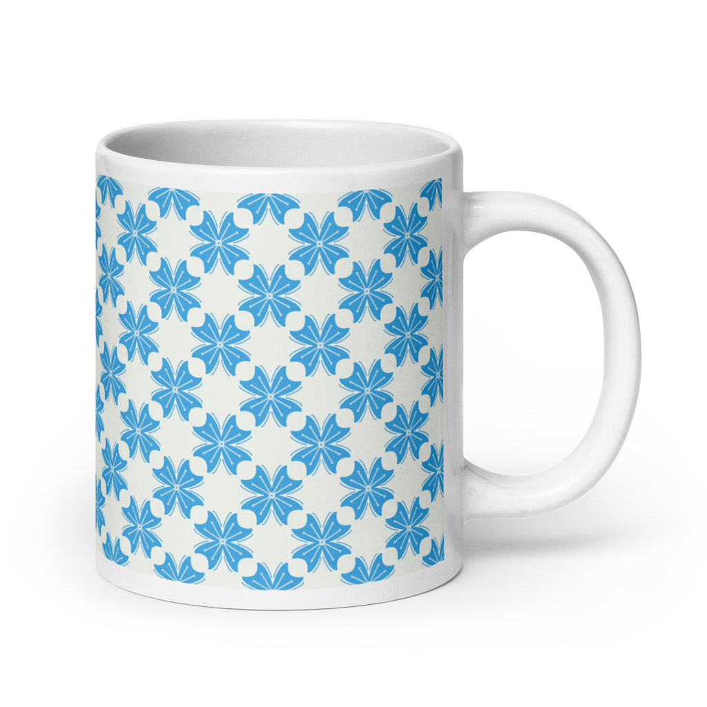 Blue Flower Glossy Mug